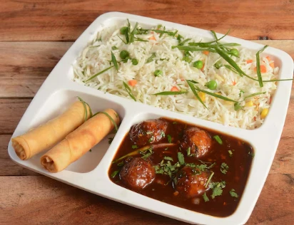 NOODLES+ MANCHURIAN+ PANEER CHILLY+ SPRING ROLL+ FRENCH FRIES+ CHAMP